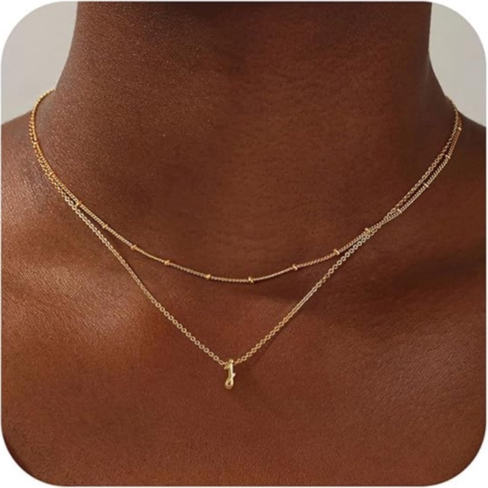 Women’s Gold Necklace Letter J Pendant 14K Gold plated Necklace for Women Gift